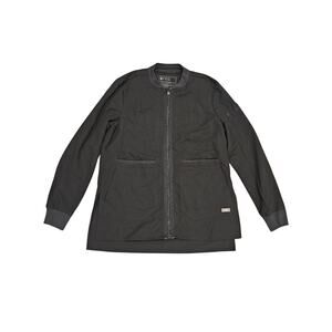 Figs technical collection full zip scrub jacket uniform black Womrns small